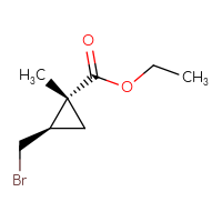 Chemical structure of ethyl (1R,2R)-2-(bromomethyl)-1-methylcyclopropane-1-carboxylate - CSSB21246287125