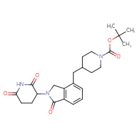 Chemical structure of tert-butyl 4-{[2-(2,6-dioxopiperidin-3-yl)-1-oxo-2,3-dihydro-1H-isoindol-4-yl]methyl}piperidine-1-carboxylate - CSSB03545772163