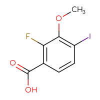 Chemical structure of 2-fluoro-4-iodo-3-methoxybenzoic acid - CSSB00021439953
