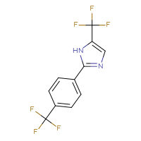 Chemical structure of 5-(trifluoromethyl)-2-[4-(trifluoromethyl)phenyl]-1H-imidazole - CSSB02276658249