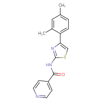 Chemical structure of N-[4-(2,4-dimethylphenyl)-1,3-thiazol-2-yl]pyridine-4-carboxamide - CSSB00104614189