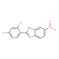 Chemical structure of 2-(2,4-dichlorophenyl)-6-nitro-1H-1,3-benzodiazole - CSSB00035038302