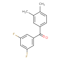 Chemical structure of (3,5-difluorophenyl)(3,4-dimethylphenyl)methanone - CSSB00000426371