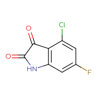 Chemical structure of 4-chloro-6-fluoro-2,3-dihydro-1H-indole-2,3-dione - CSSB00000723487