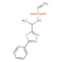 Chemical structure of N-[1-(5-phenyl-1,3,4-thiadiazol-2-yl)ethyl]ethene-1-sulfonamide - CSSB21332166242