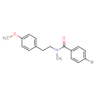 Chemical structure of 4-bromo-N-[2-(4-methoxyphenyl)ethyl]-N-methylbenzamide - CSSB06681451337