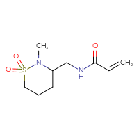 Chemical structure of N-[(2-methyl-1,1-dioxo-1λ⁶,2-thiazinan-3-yl)methyl]prop-2-enamide - CSSB20805015078