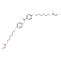 Chemical structure of 4-{[6-(prop-2-enoyloxy)hexyl]oxy}phenyl 4-{[6-(prop-2-enoyloxy)hexyl]oxy}benzoate - CSSB15352833462