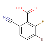 Chemical structure of 3-bromo-6-cyano-2-fluorobenzoic acid - CSSB00015904154