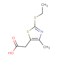 Chemical structure of 2-[2-(ethylsulfanyl)-4-methyl-1,3-thiazol-5-yl]acetic acid - CSSB00011226660