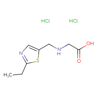 Chemical structure of 2-{[(2-ethyl-1,3-thiazol-5-yl)methyl]amino}acetic acid dihydrochloride - CSSB00000766879
