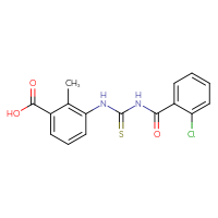 Chemical structure of 3-({[(2-chlorophenyl)formamido]methanethioyl}amino)-2-methylbenzoic acid - CSSB00102605652