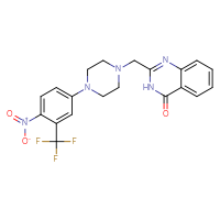 Chemical structure of 2-({4-[4-nitro-3-(trifluoromethyl)phenyl]piperazin-1-yl}methyl)-3,4-dihydroquinazolin-4-one - CSSB00026337793