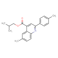 Chemical structure of 2-methylpropyl 6-methyl-2-(4-methylphenyl)quinoline-4-carboxylate - CSSB00102656235