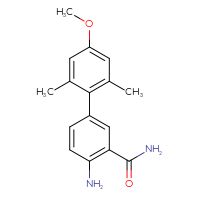 Chemical structure of 4-amino-4'-methoxy-2',6'-dimethyl-[1,1'-biphenyl]-3-carboxamide - CSSB06588434932