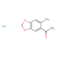 Chemical structure of 1-(6-amino-2H-1,3-benzodioxol-5-yl)ethan-1-one hydrochloride - CSSB00000009392
