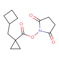 Chemical structure of 2,5-dioxopyrrolidin-1-yl 1-(cyclobutylmethyl)cyclopropane-1-carboxylate - CSSB02191155263
