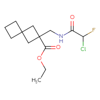 Chemical structure of ethyl 2-[(2-chloro-2-fluoroacetamido)methyl]spiro[3.3]heptane-2-carboxylate - CSSB21332108576