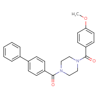 Chemical structure of 1-{[1,1'-biphenyl]-4-carbonyl}-4-(4-methoxybenzoyl)piperazine - CSSB00046125901