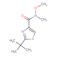 Chemical structure of 2-tert-butyl-N-methoxy-N-methyl-1,3-thiazole-4-carboxamide - CSSB01992306603