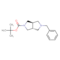 Chemical structure of tert-butyl (3aR,6aR)-5-benzyl-octahydropyrrolo[3,4-c]pyrrole-2-carboxylate - CSSB00043037474