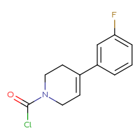 Chemical structure of 4-(3-fluorophenyl)-1,2,3,6-tetrahydropyridine-1-carbonyl chloride - CSSB14968819543