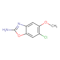 Chemical structure of 6-chloro-5-methoxy-1,3-benzoxazol-2-amine - CSSB00010997102