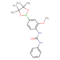 Chemical structure of 3-[2-methoxy-4-(4,4,5,5-tetramethyl-1,3,2-dioxaborolan-2-yl)phenyl]-1-phenylurea - CSSB21332092301