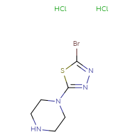 Chemical structure of 1-(5-bromo-1,3,4-thiadiazol-2-yl)piperazine dihydrochloride - CSSB21224752631