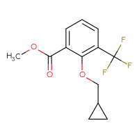 Chemical structure of methyl 2-(cyclopropylmethoxy)-3-(trifluoromethyl)benzoate - CSSB20471726266