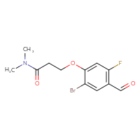 Chemical structure of 3-(2-bromo-5-fluoro-4-formylphenoxy)-N,N-dimethylpropanamide - CSSB20468115151