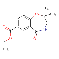 Chemical structure of ethyl 2,2-dimethyl-5-oxo-2,3,4,5-tetrahydro-1,4-benzoxazepine-7-carboxylate - CSSB03591028251