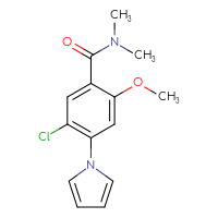 Chemical structure of 5-chloro-2-methoxy-N,N-dimethyl-4-(1H-pyrrol-1-yl)benzamide - CSSB02016748361