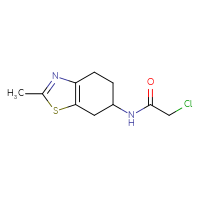 Chemical structure of 2-chloro-N-(2-methyl-4,5,6,7-tetrahydro-1,3-benzothiazol-6-yl)acetamide - CSSB06259799979