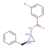 Chemical structure of rac-N-[(1R,2R)-2-benzylcyclopropyl]-3-bromobenzamide - CSSB14993016866