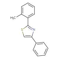 Chemical structure of 2-(2-methylphenyl)-4-phenyl-1,3-thiazole - CSSB00000593068