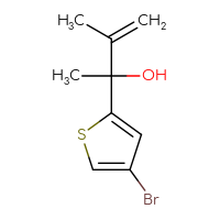 Chemical structure of 2-(4-bromothiophen-2-yl)-3-methylbut-3-en-2-ol - CSSB00112083985
