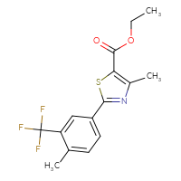 Chemical structure of ethyl 4-methyl-2-[4-methyl-3-(trifluoromethyl)phenyl]-1,3-thiazole-5-carboxylate - CSSB00025773194