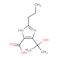 Chemical structure of 4-(2-hydroxypropan-2-yl)-2-propyl-1H-imidazole-5-carboxylic acid - CSSB00010427576