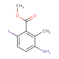 Chemical structure of methyl 3-amino-6-iodo-2-methylbenzoate - CSSB00010874702
