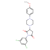Chemical structure of 1-(3,5-dichlorophenyl)-3-[4-(4-methoxyphenyl)piperazin-1-yl]pyrrolidine-2,5-dione - CSSB00121723228