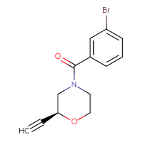 Chemical structure of (2S)-4-(3-bromobenzoyl)-2-ethynylmorpholine - CSSB06738140346