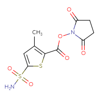 Chemical structure of 2,5-dioxopyrrolidin-1-yl 3-methyl-5-sulfamoylthiophene-2-carboxylate - CSSB20271086038