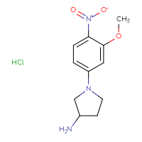 Chemical structure of 1-(3-methoxy-4-nitrophenyl)pyrrolidin-3-amine hydrochloride - CSSB00016992742
