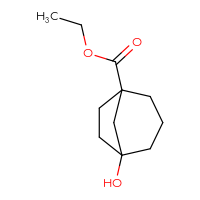Chemical structure of ethyl 5-hydroxybicyclo[3.2.1]octane-1-carboxylate - CSSB14971895088