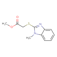 Chemical structure of methyl 2-[(1-methyl-1H-1,3-benzodiazol-2-yl)sulfanyl]acetate - CSSB00032316346