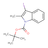 Chemical structure of tert-butyl 3-iodo-2-methyl-1H-indole-1-carboxylate - CSSB00000049792