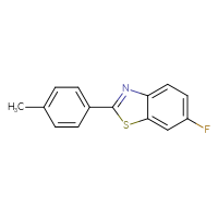 Chemical structure of 6-fluoro-2-(4-methylphenyl)-1,3-benzothiazole - CSSB03437808421