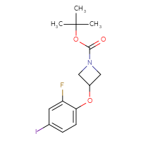 Chemical structure of tert-butyl 3-(2-fluoro-4-iodophenoxy)azetidine-1-carboxylate - CSSB02127666053