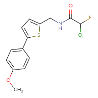 Chemical structure of 2-chloro-2-fluoro-N-{[5-(4-methoxyphenyl)thiophen-2-yl]methyl}acetamide - CSSB21332119819